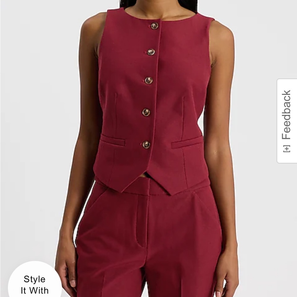 Women's Burgundy Sleeveless Vest